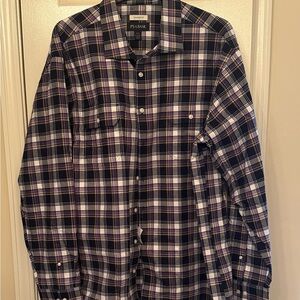 Jos. A. Bank Men's Checkered Shirt in Purple and White